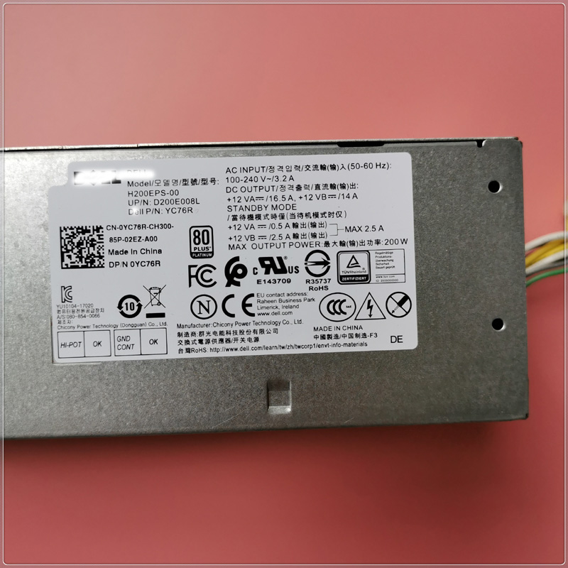 Original Optiplex 3050 5050 7050 3060 5060 7060 7070 3070 200W Power Supply PSU H200EBS-00 L200EBS-00 AC200EBS-00 H200NS-00