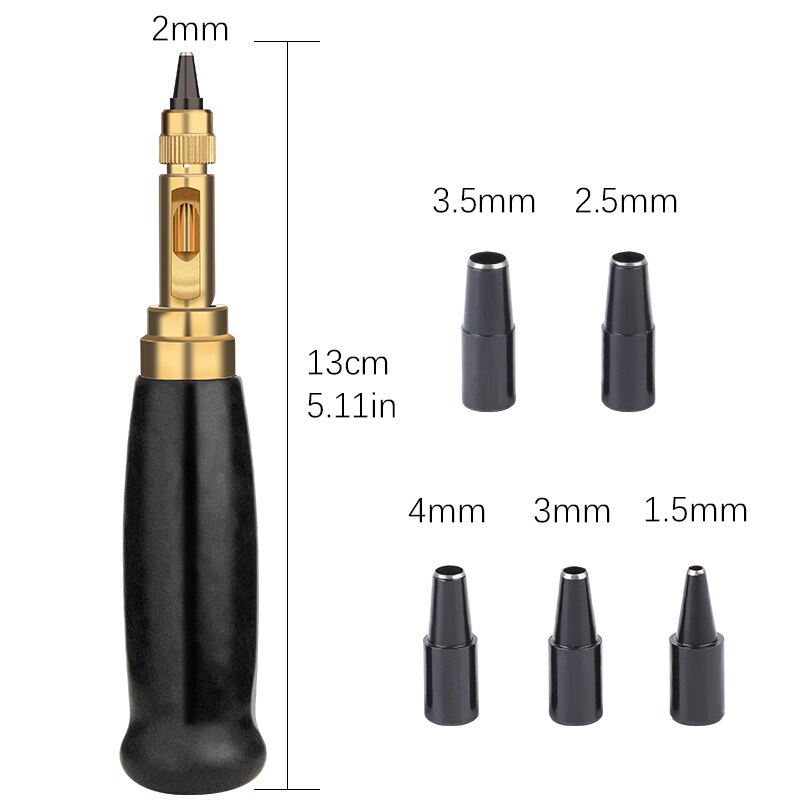 Nonvor-Punzón automático de cuero para reloj, herramienta de artesanía, rotativa silenciosa reemplazable, punzón, tornillo, punta de taladro