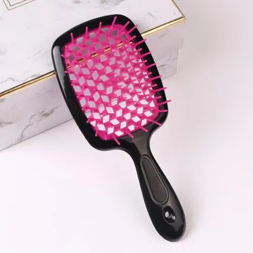 Detangling Brush Massage Combs Hollow Out Wet Curly Hair Brushes Tail Comb Set Edge Hair Brush Curly Hair Brush для волосся: Light  Blue