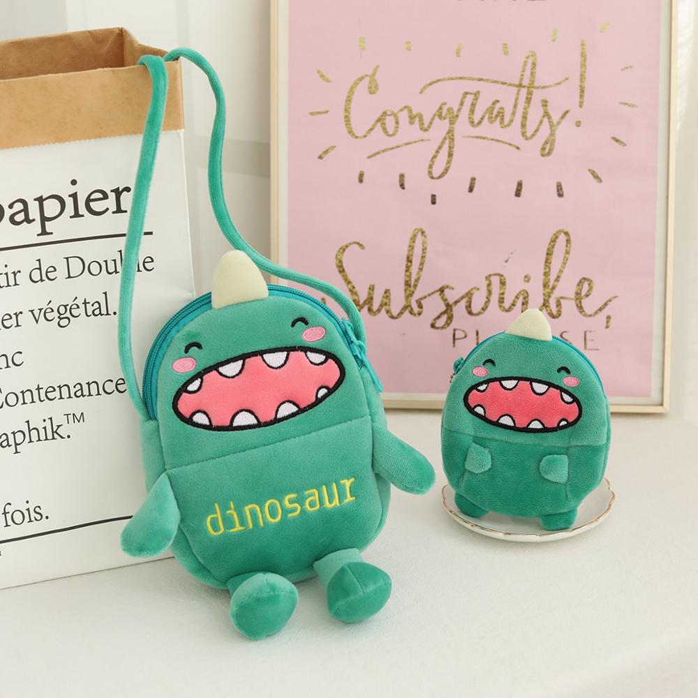 Tegneserie sød plys dinosaur og avocado pung børn piger yndig skuldertaske xmas fødselsdag