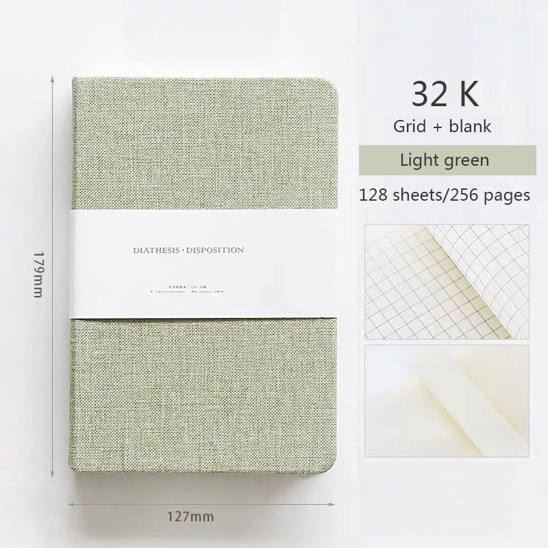 Yearly Agenda Planner Monthly Weekly Plan Portable A6 Kawaii Pocket Notebook Cute Diary Flower Journal Office Stationery: Light green-32k