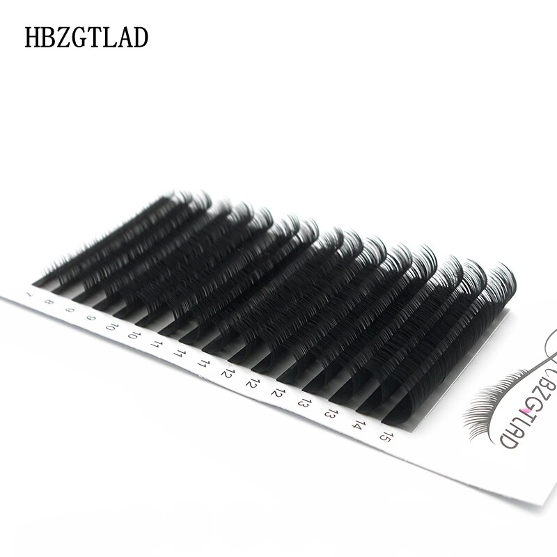 Hbzgtlad alle maten 16 rijen/doos 7 ~ 15mm mix premium natuurlijke synthetische nerts individuele wimperverlenging make-up maquiagem cilios