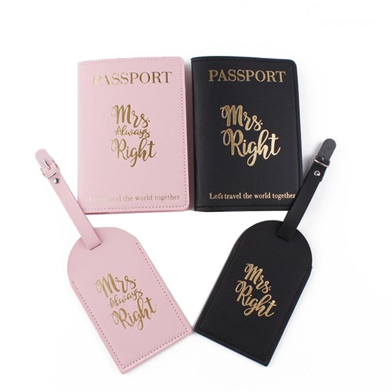 4 Stuks Draagbare Mr Mrs Paspoort Covers Bagage Tags Set Voor Koppels Huwelijksreis Reizen Card Protector Wedding Bridal Shower