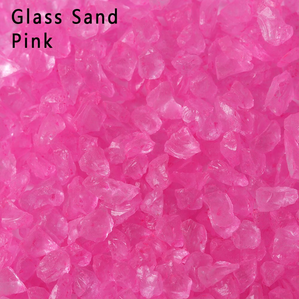 1 Bag Micro Landscape Sand Mini Stone Miniatures Terrarium Ornament Garden Aquarium Figurine Miniatures Garden DIY Accessories: glass sand pink