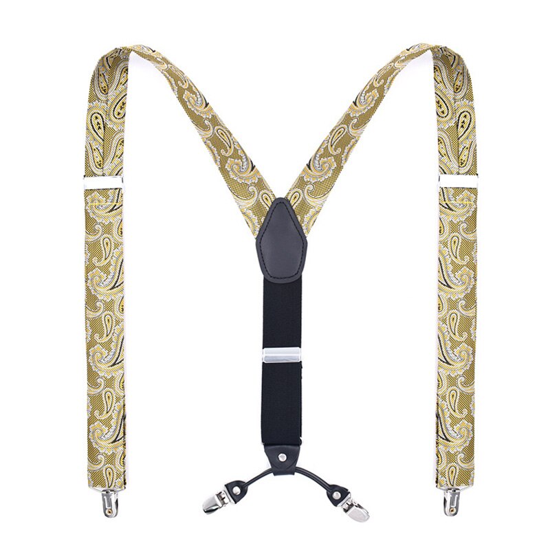 JIERKU Jarretel Man Bretels 4 Clips Suspensorio N Broek Riem riem Vader/Echtgenoot CRBD4C1107: Goud