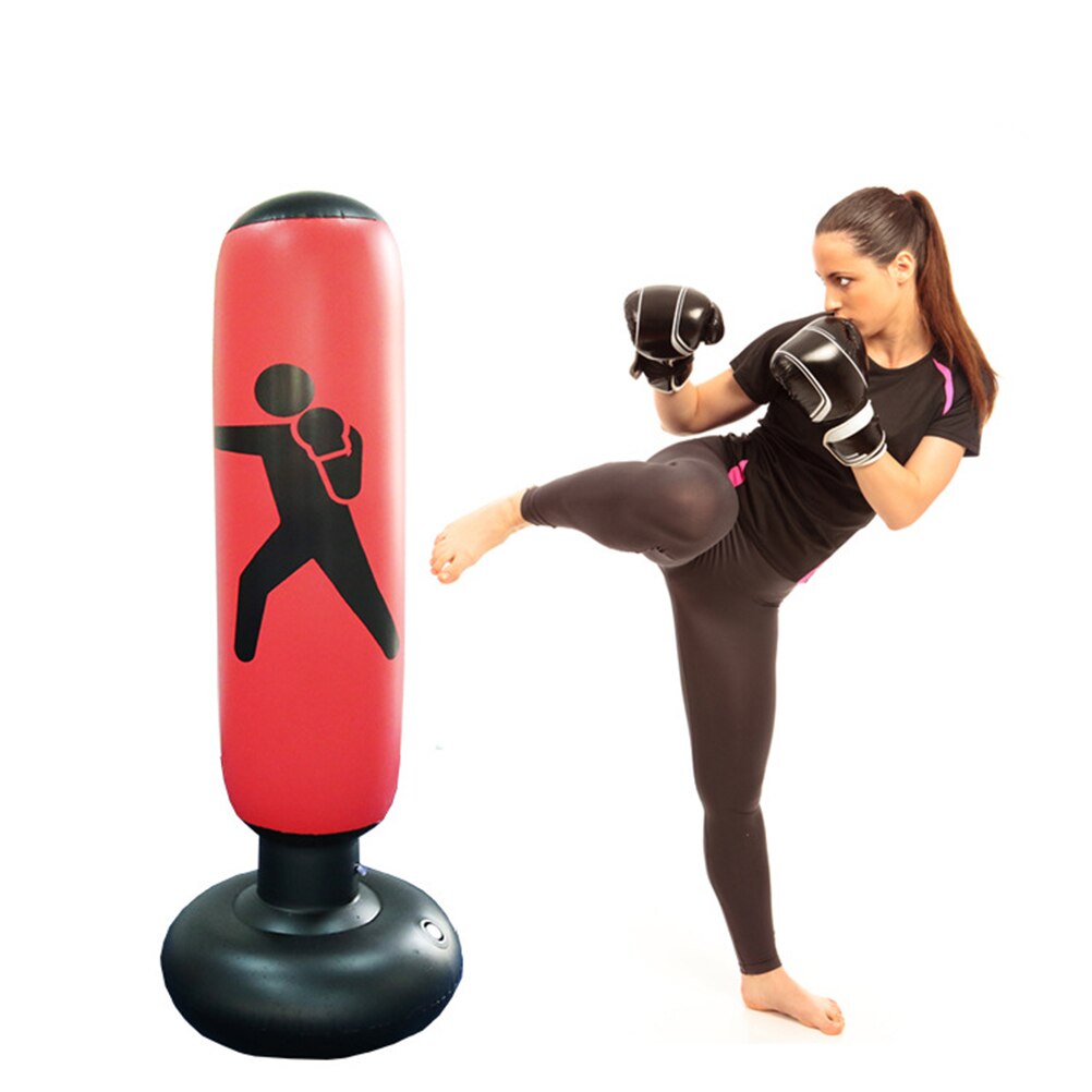 3 Colors Vertical Inflatable Boxing Bag PVC Thickening Boxing Pillar Tumbler Fight Column Punching Bag Fitness Tool