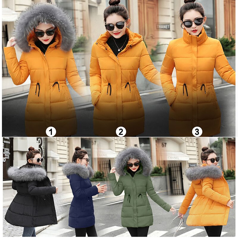 Parka con Cuello de piel falsa para mujer, Chaqueta de algodón , chaqueta de invierno, abrigo grueso para nieve, ropa para mujer, chaquetas para mujer, Parkas