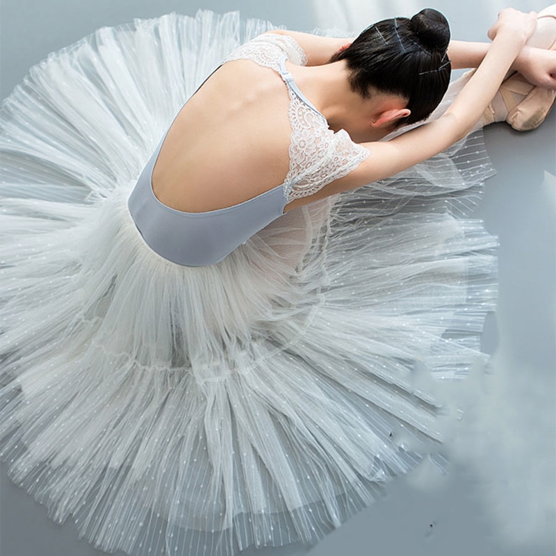 Women Ballet Skirt Tulle Long Dance Skirt Romantic Ballet Tutu Pull On Lyrical Ballet Dress Ballerina classical dance costumes