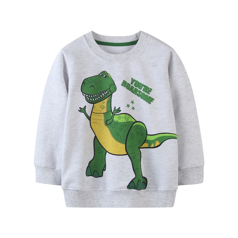 Springen Meter Dinosaurussen Print Kinderen Sweatshirts Katoen Jongens Meisjes Kleding Voor Herfst Winter Kinderen Truien