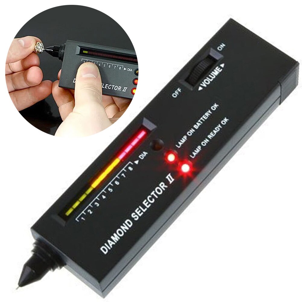 Practical Diamond Selector Diamond Hardness Tester Gemstone Selector II Gems LED Indicator Jewelry Testing Tool