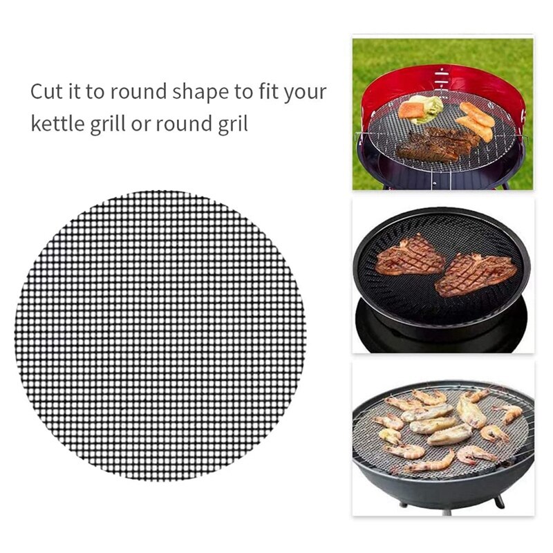 5 Pcs BBQ Grill Mesh Mats,Non-Stick Cooking Mats for Vegetables/Fish/Shrimp,Reusable Grilling Sheet Liner