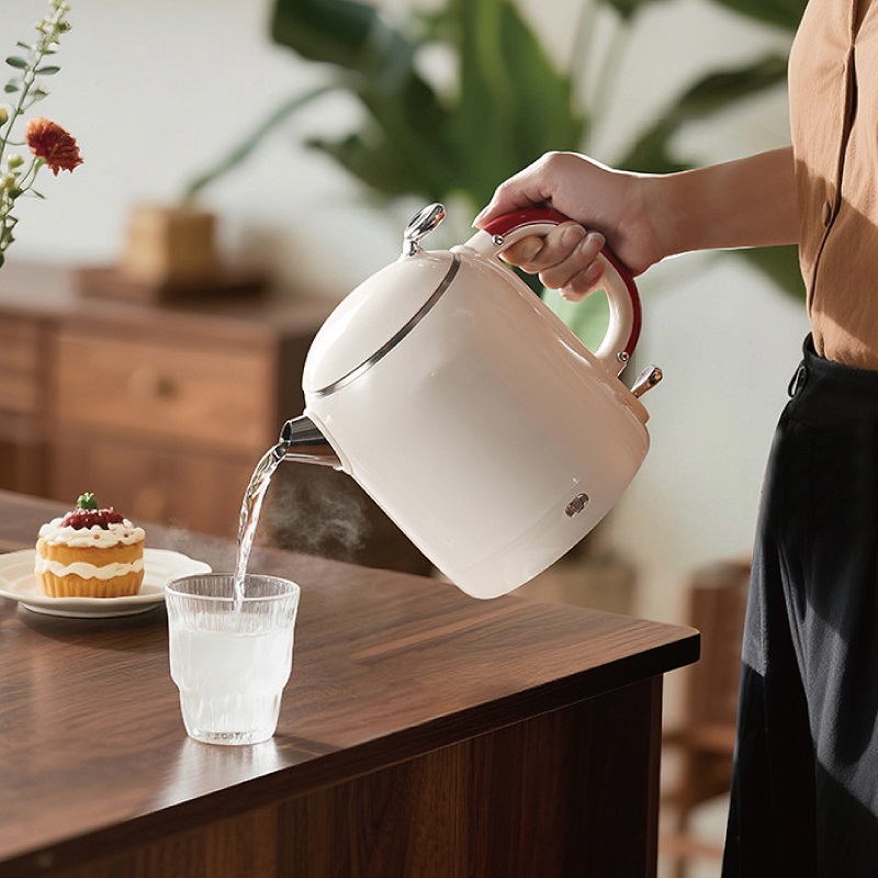 1000ml Household Electric Kettle Retro 304 Stainless Steel Kettle Teapot Mini Portable Thermal Kettle Automatic Power Off 1355W