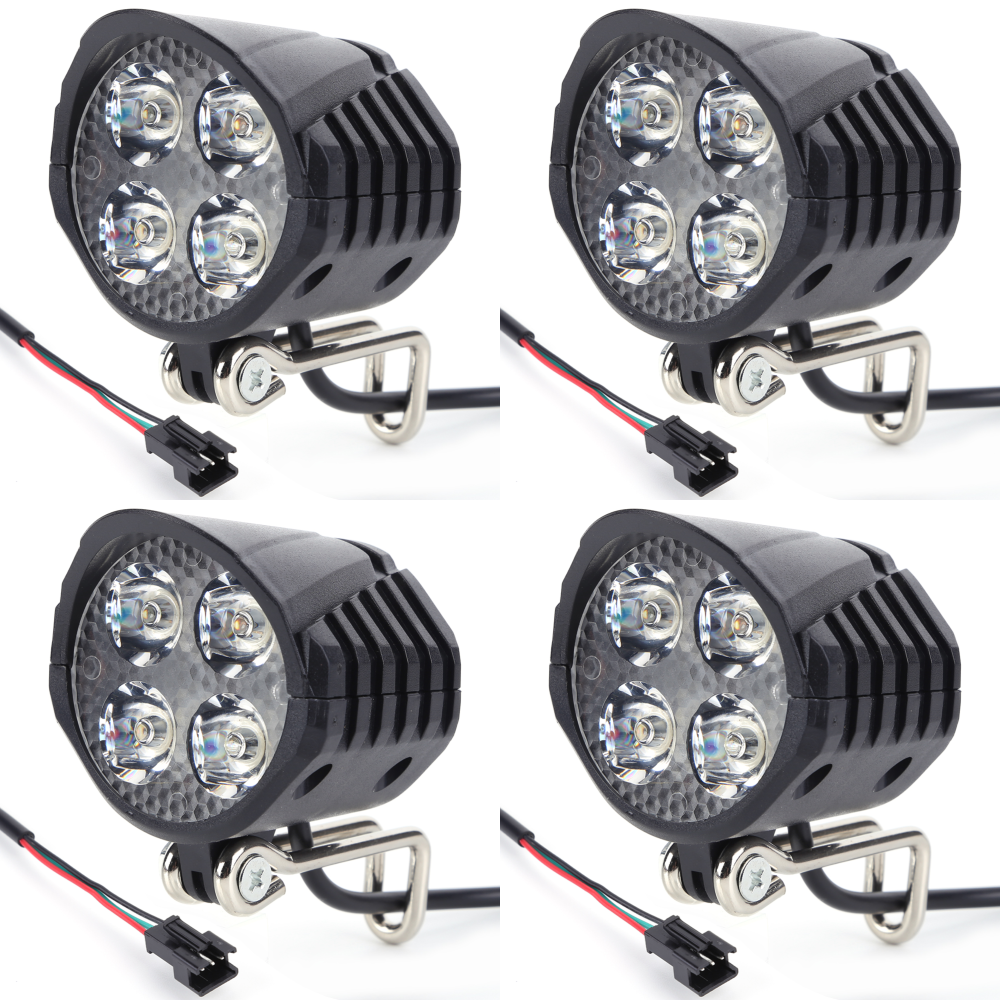 Luz de bocina para bicicleta eléctrica de 48V, faro LED para patinete eléctrico de alta potencia, lámpara frontal impermeable, accesorios para ciclismo al aire libre: Caqui oscuro
