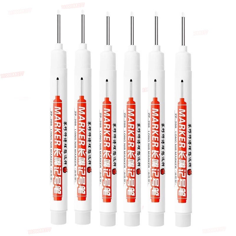 Rotulador de Punta larga de 6 piezas, puede agregar tinta, agujero profundo, bolígrafo largo, escribir tinta blanca y negra, posicionamiento de fábrica multipropósito, Punta 0,7-1,0: Morado
