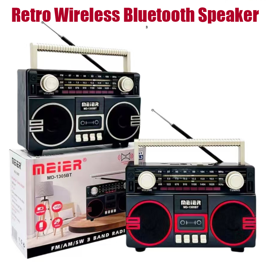 Retro Wireless Bluetooth Speaker FM AM SW Multi-band Radio USB TF Speaker Portable Broadcasting Receiver Radio