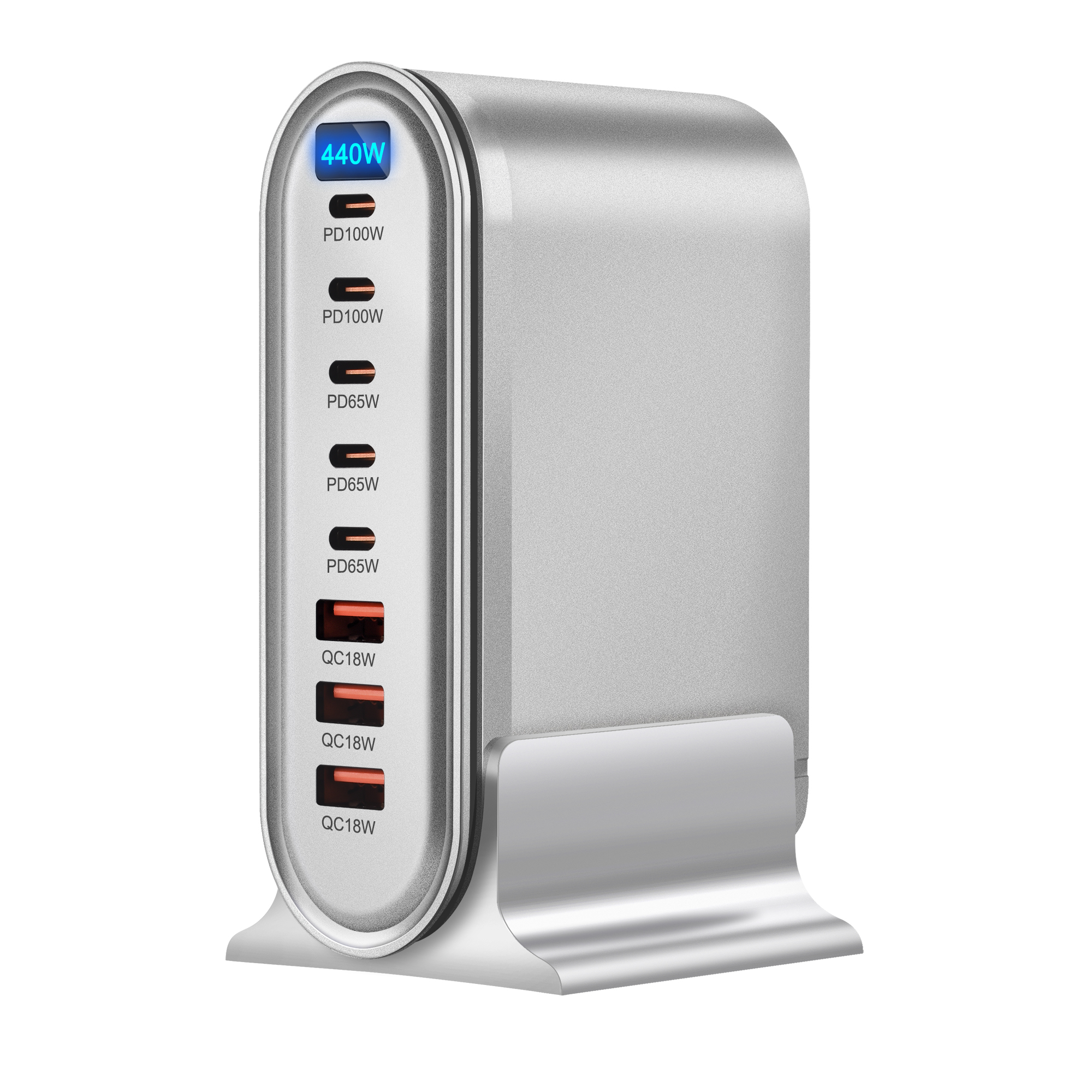 440w- scherm galliumnitride oplader multi-port usb snellader 5c 3a krachtige desktop laadstation