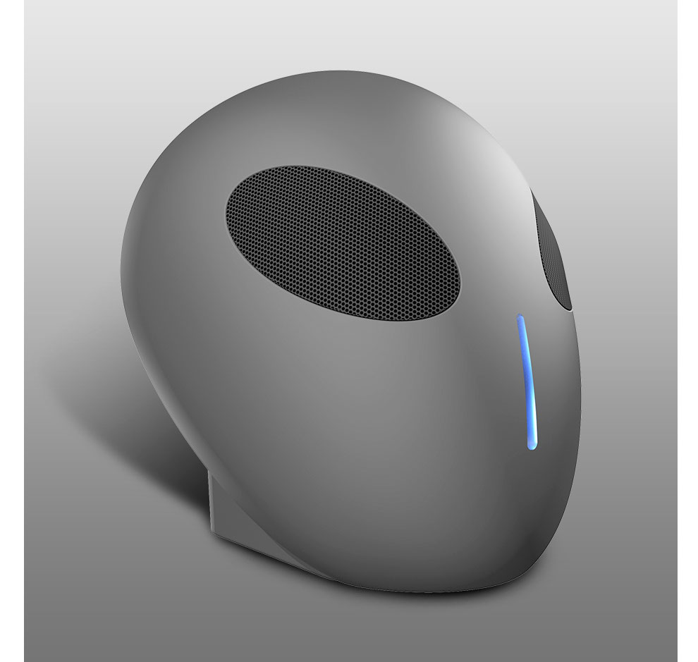 Alien Portable Wireless Bluetooth speaker subwoofer 360 Stereo Deep Bass ET Alien Speaker FM Radia TF USB Music Player: Gray