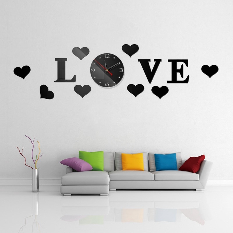 Modern Mini DIY Large Wall Clock Sticker Mute Digital 3D Big Wall Clocks Living Room Home Office Decor Christmas