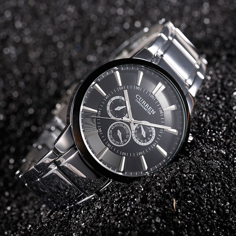 Curren 8001 Top Luxe Eenvoudige Stijl Klassieke Quartz Horloges Volledige Staal Waterdicht Heren Horloge Sport Mannelijke Klok