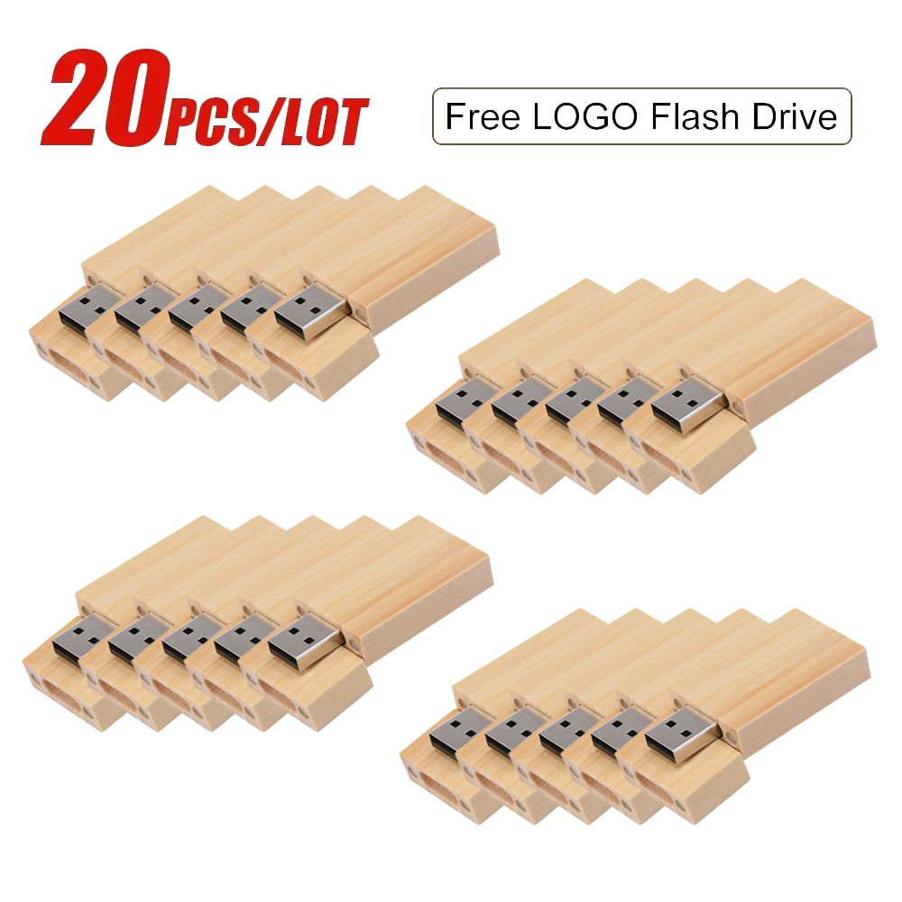 20 unids/lote, , unidad Flash USB 2,0 de madera, 128GB, 64GB, 32GB, 16GB, 8GB, memoria Stick, fotografía, de boda, logotipo personalizado gratis: Rojo / 16 GB