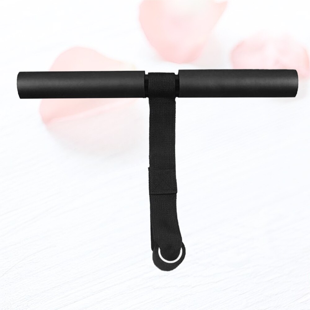 Household Fitness Equipment Sit-up Assist Simple T Shape Belt Bar Sit-up Assist Device Sit-Up Abdominal Trainer (Black)