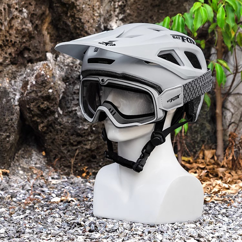 BATFOX Neuer Fahrradhelm, Schutzbrille, Komfortfutter, verstellbar, für Berg Straße, Radfahren, Sicherheitshut, Herren und Damen, MTB, Fahrradhelme: l / Licht Grau