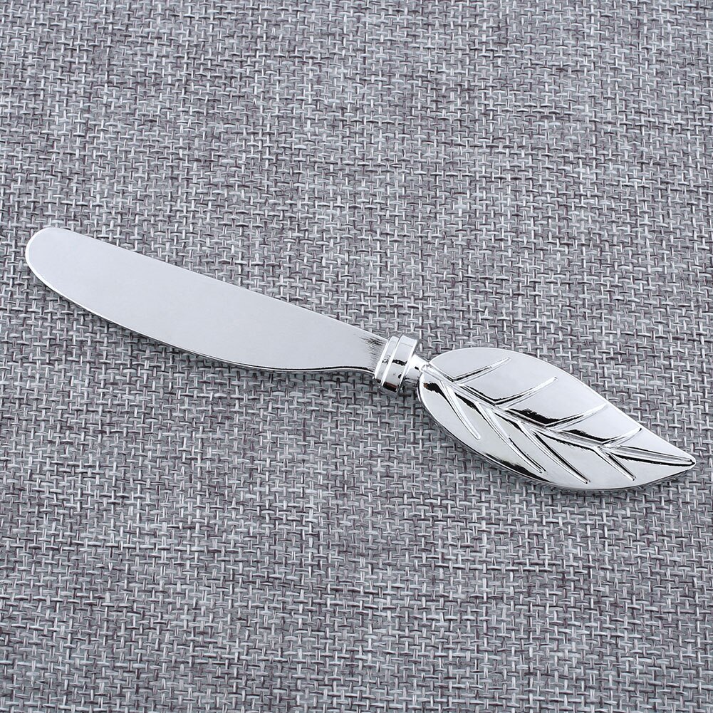 Poignée à pain en forme de feuille | Maître couteau à beurre, épandeur à Dessert, assiette en acier inoxydable, argent Vintage de petit déjeuner