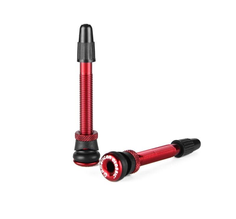 Kleppen Voor Fiets Tubeless Presta Ventiel 58mm Aluminium Geen Buizen Bike Frans Ventiel Adapter Fiets Ventiel core Cap: Rood