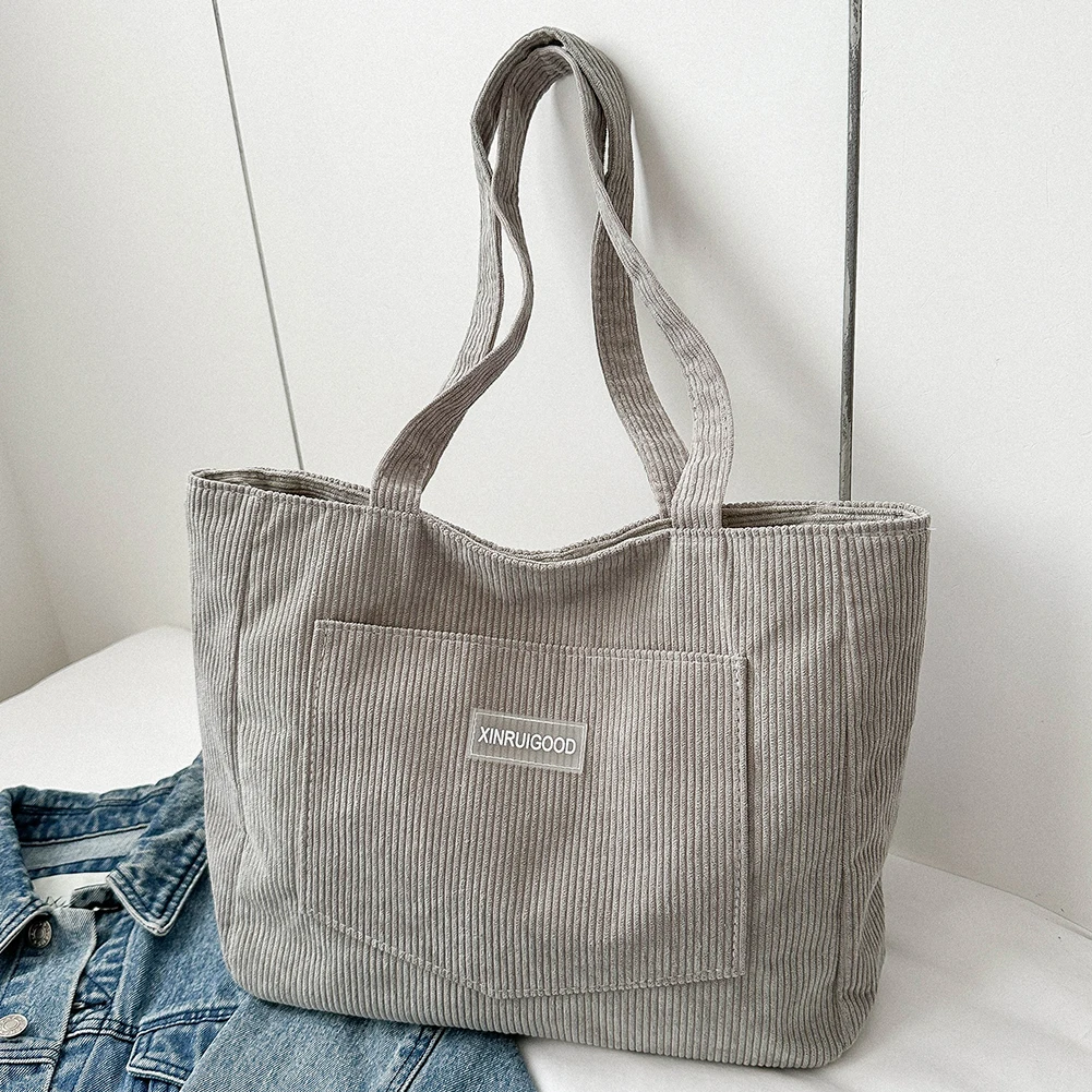 Bolso de mano de PANA con bolsillos para mujer, bolsa de Hobos sólida, bolsa de compras informal para el trabajo escolar, compras: Gris claro