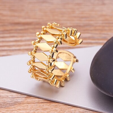 Bague de fiançailles en forme de X pour femmes, anneau de luxe, pavé de Zircon couleur or, bijoux élégants simples, ouvert, réglable, offre spéciale: R179