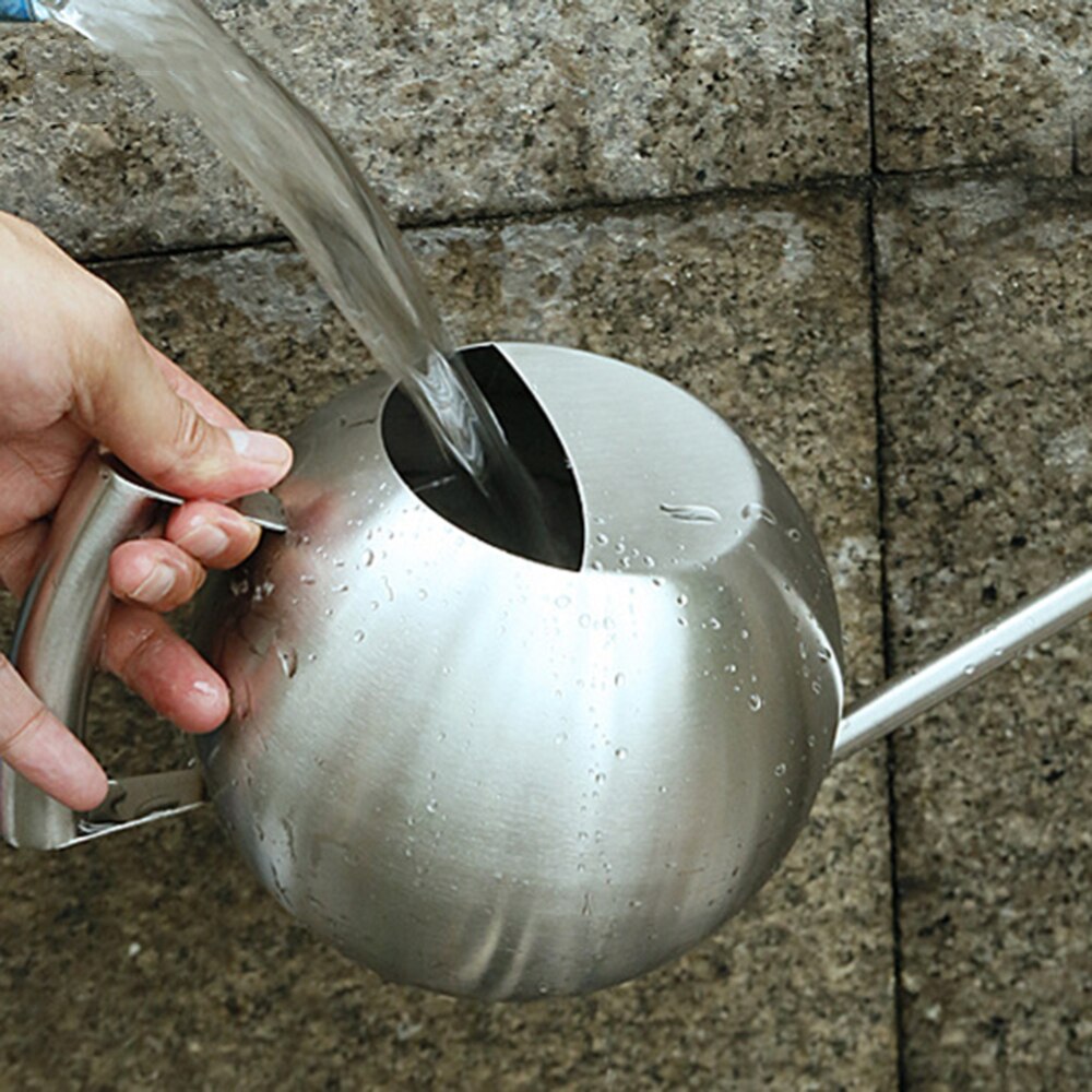 1500ml Edelstahl Gießkanne Bonsai drinnen Pflanzen Wasser Topf Mit Langem Auslauf