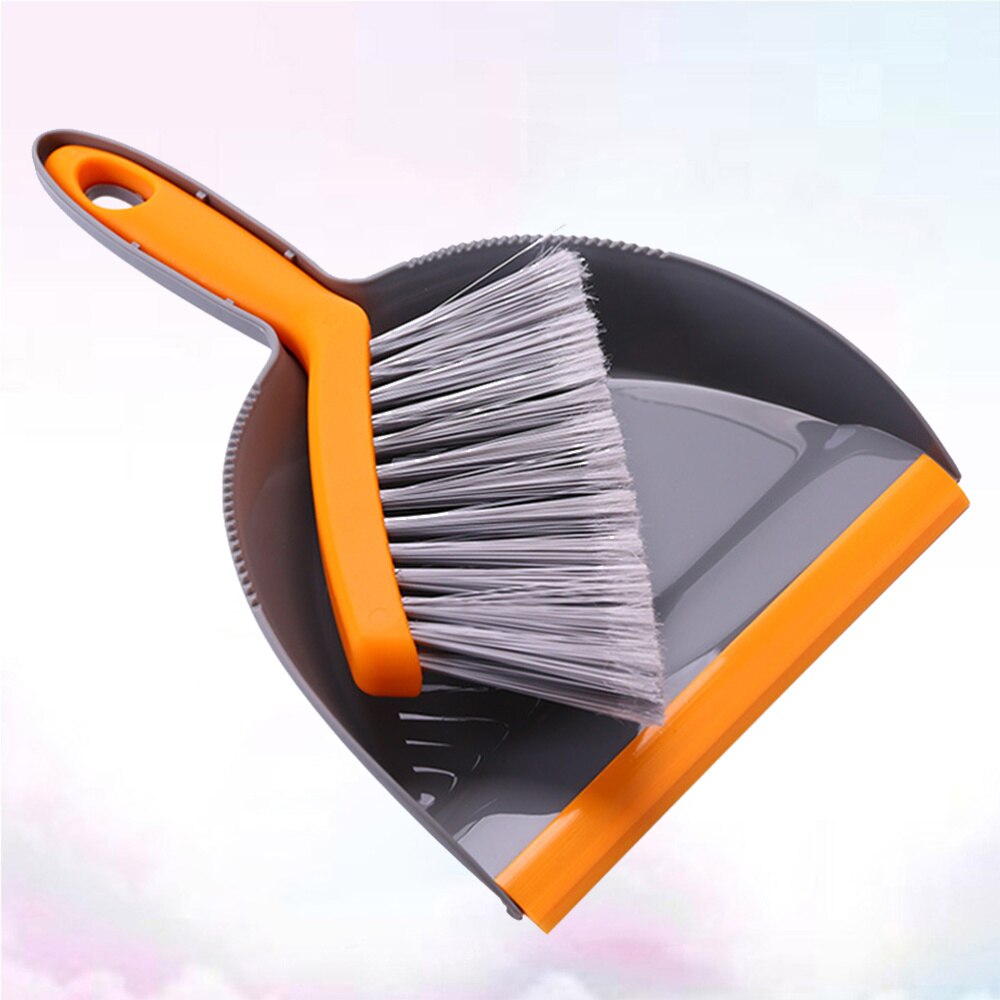 Mini Bezem En Stoffer Cleaning Tools Versiering Voor Thuis Desktop (Grijs En Oranje)