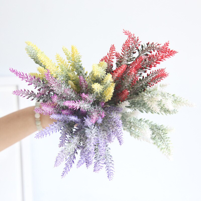 1 stk / romantisk provence dekoration lavendel blomst silke kunstige blomster korn dekorativ simulering af vandplanter