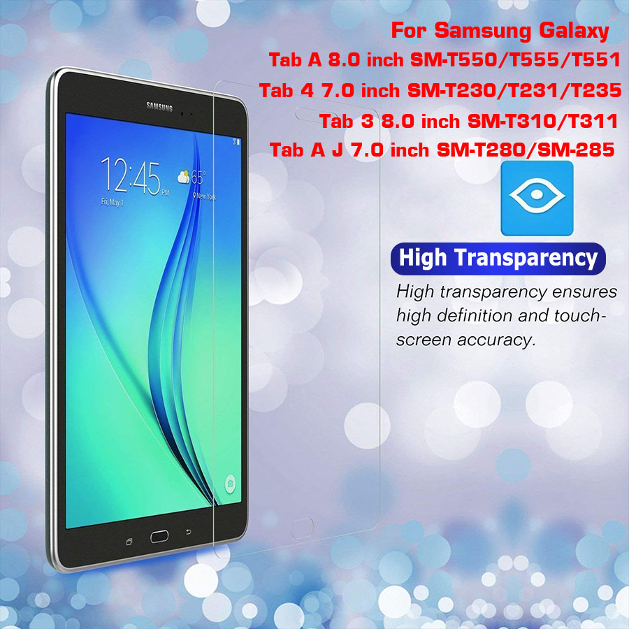 Gehard Glas Voor Samsung Galaxy Tab Een J 7 8 Inch SM-T550 T555 T280 T285 Screen Protector Voor Tab 4 3 8.0 7.0 SM-T230 T235 T310