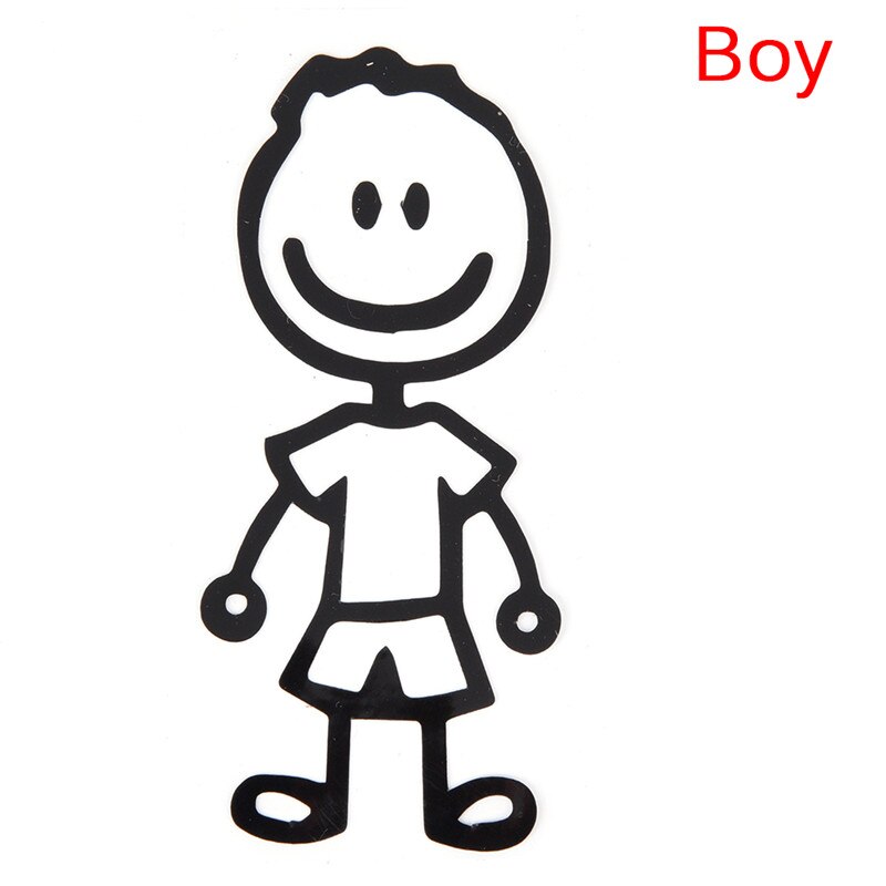 1set Lovely Custom Family Member Viny Decal Car Stick Figure DIY Adhesive Window Car Stickers Waterproof Auto Sticker: boy