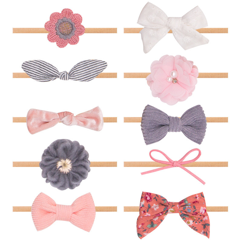 2022 Baby Meisjes Haarband Leuke 3D Strik Bloem Hoofdband Touw Koreaanse Stijl Eenvoudige Niet-geweven Stof Haar accessoires
