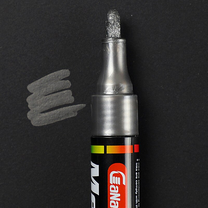 1 pcsPen Mark Pen Photo Album Scrapbook DIY 5 Colors Writing Dry Metal Pen Paint Pen Ceramic Glass Black Card 13.8CM: black