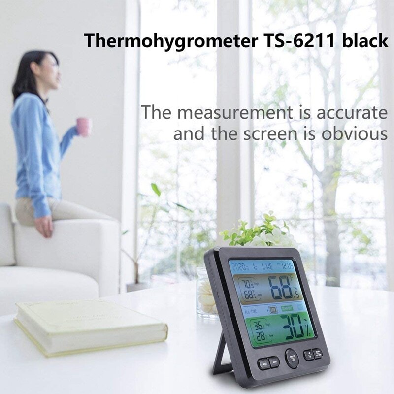 Hygrometer Indoor Thermometer, Desktop Digital Thermometer with Temperature and Humidity Monitor for Wine Cellar