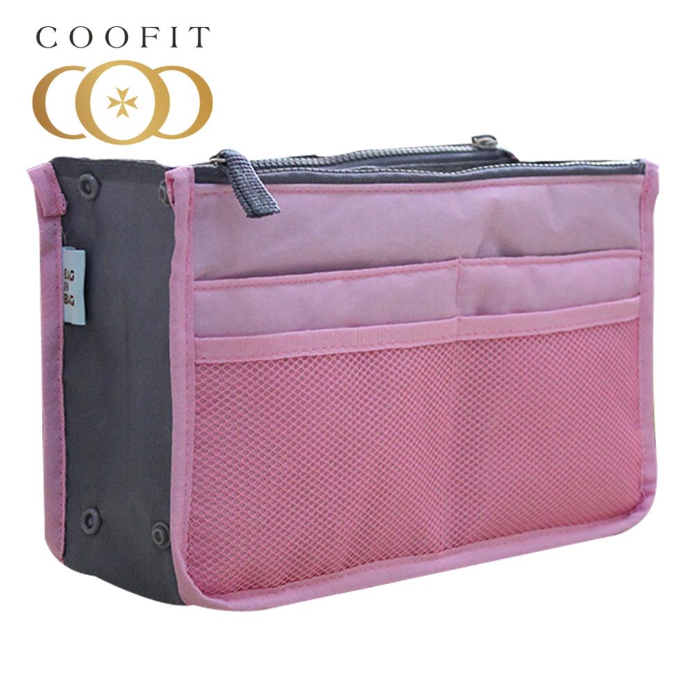 Coofit sac de rangement de voyage à compartiments multiples, sac de rangement de toilette, trousse de toilette de couleur unie pour voyage: 4