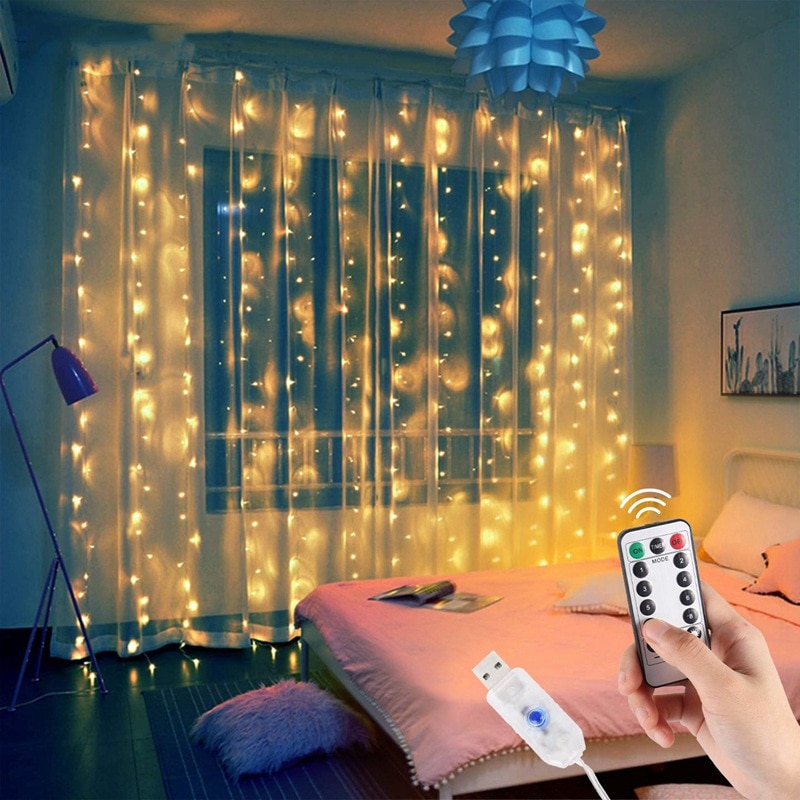 Usb julegardin led lys glædelig jul indretning til hjemmet julepynt juletræ navidad år