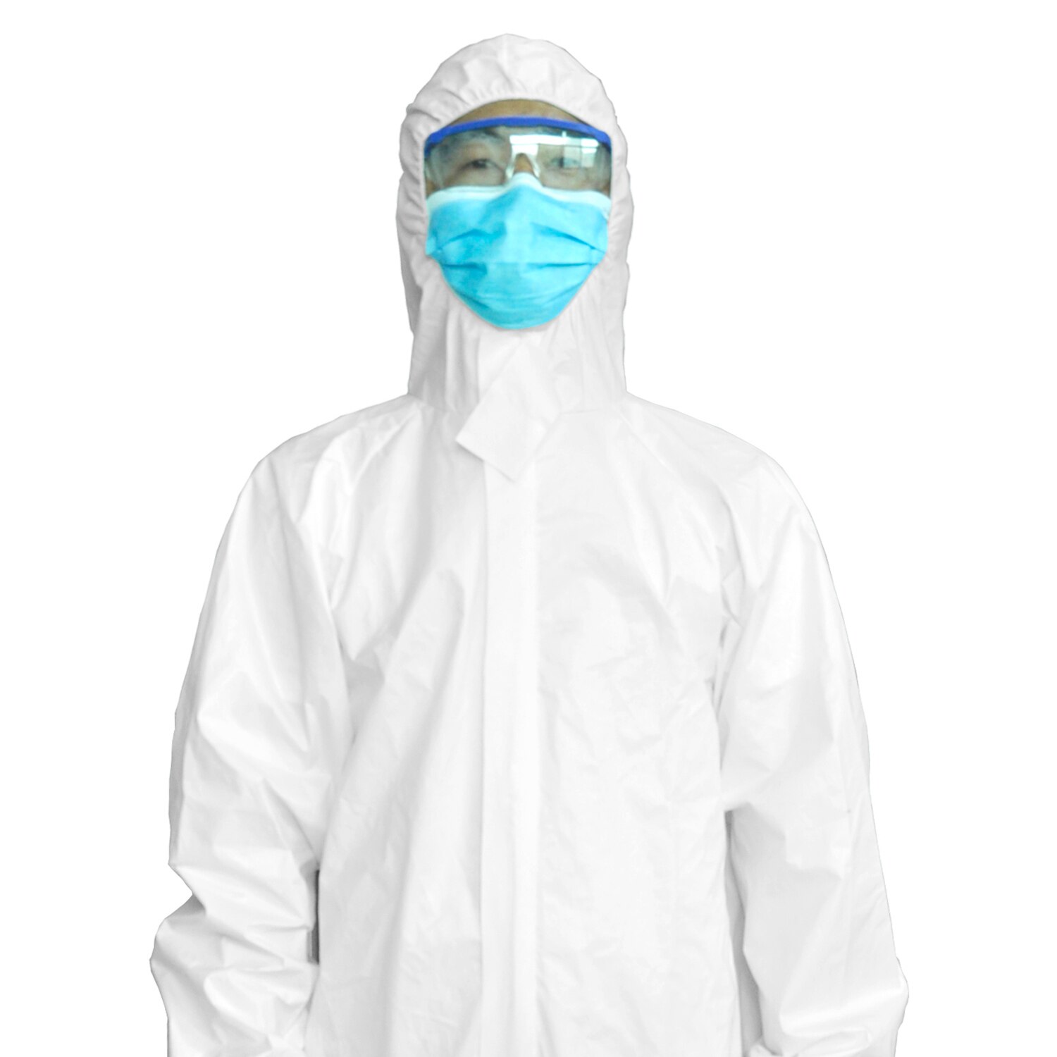 Disposable Non-woven Full Body Protective Suit with Elastic Wrist Ankle and Hood Prevent Invasion of Virus