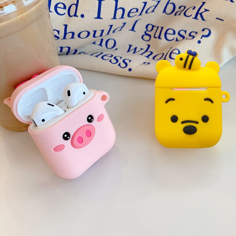 Cute Cartoon Pig Wireless Bluetooth Headset Case For Apple Airpods 1 Soft Silicone Earphone Cover For Airpods 2 Protective Cases