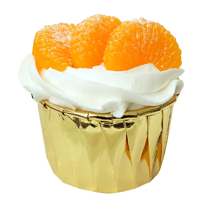 Simulation fruit cake Realistic cake Shop window model display Simulation cup cake Strawberry Cake: Fluorescence Yellow