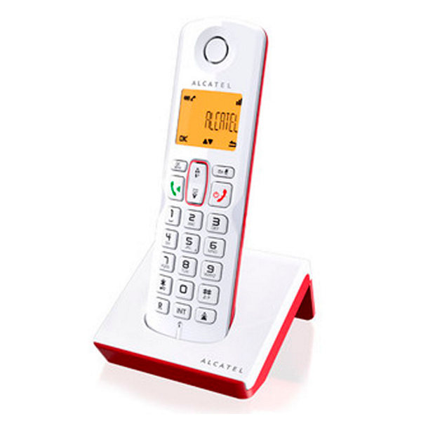 Teléfono inalámbrico Alcatel S-250 DECT SMS LED blanco rojo