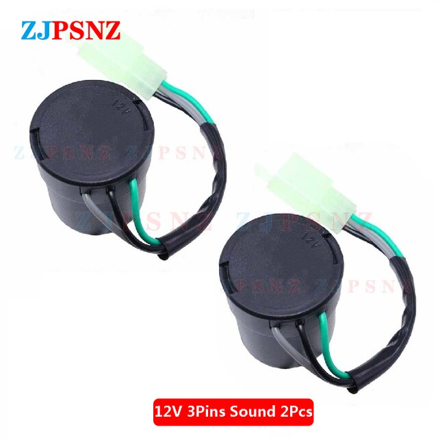 Relais clignotant à 2 fils, 12V, 48V, 64V, 3 broches, clignotant rond, signaux de clignotants, relais, Buzzer, indicateur LED: Gris foncé