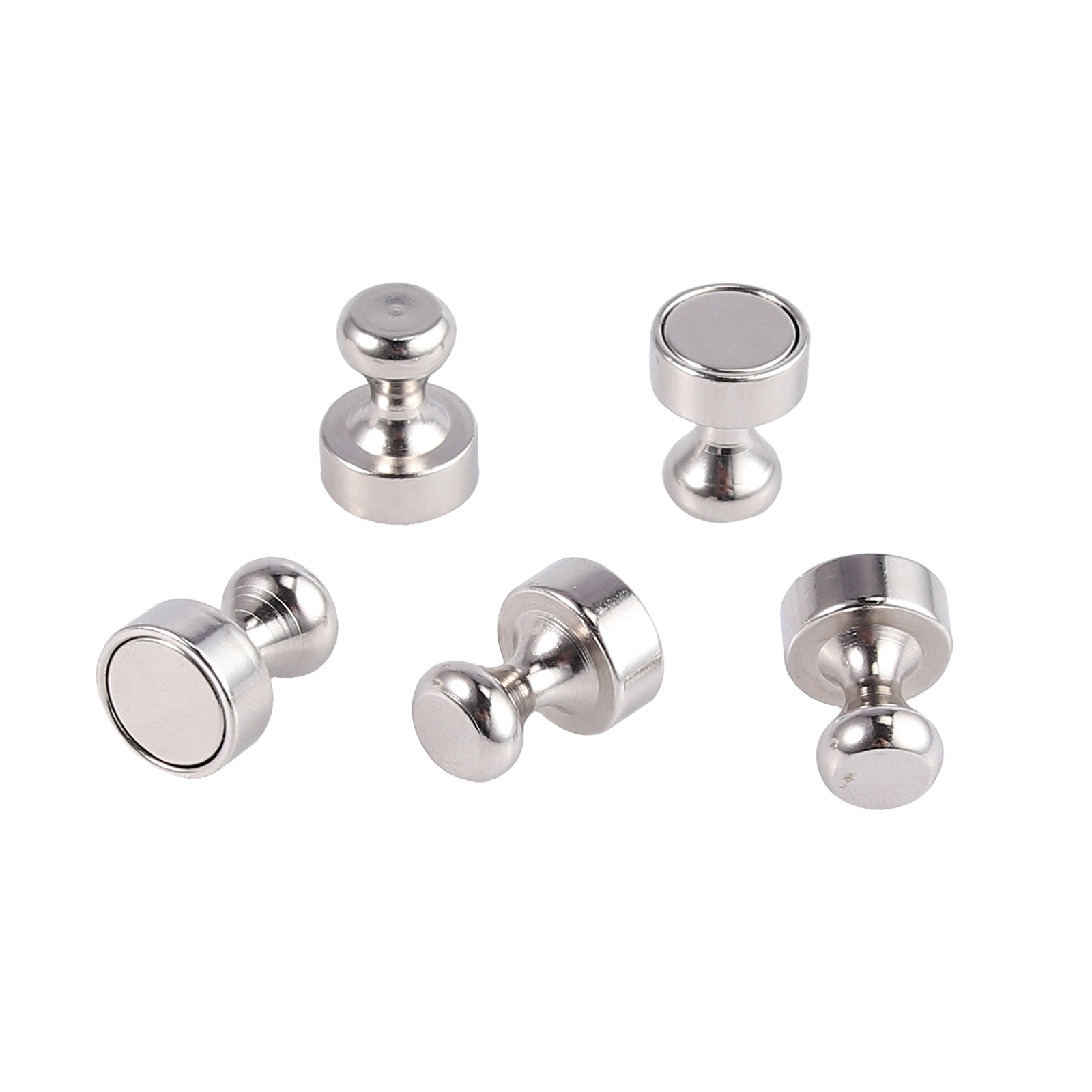 Neoteck 16PCS Strong Magnetic Stainless Silver Metal Push Pin Magnet Diameter Thumbtack for Office Door Oganiser Key Coat Hanger