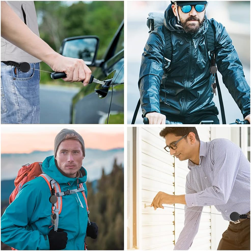 3/1PC Heavy Duty Retractable Key Chain Anti-theft Keychain with Carabiner Retractable Badges Holder Outdoor Multiple Tools ﻿