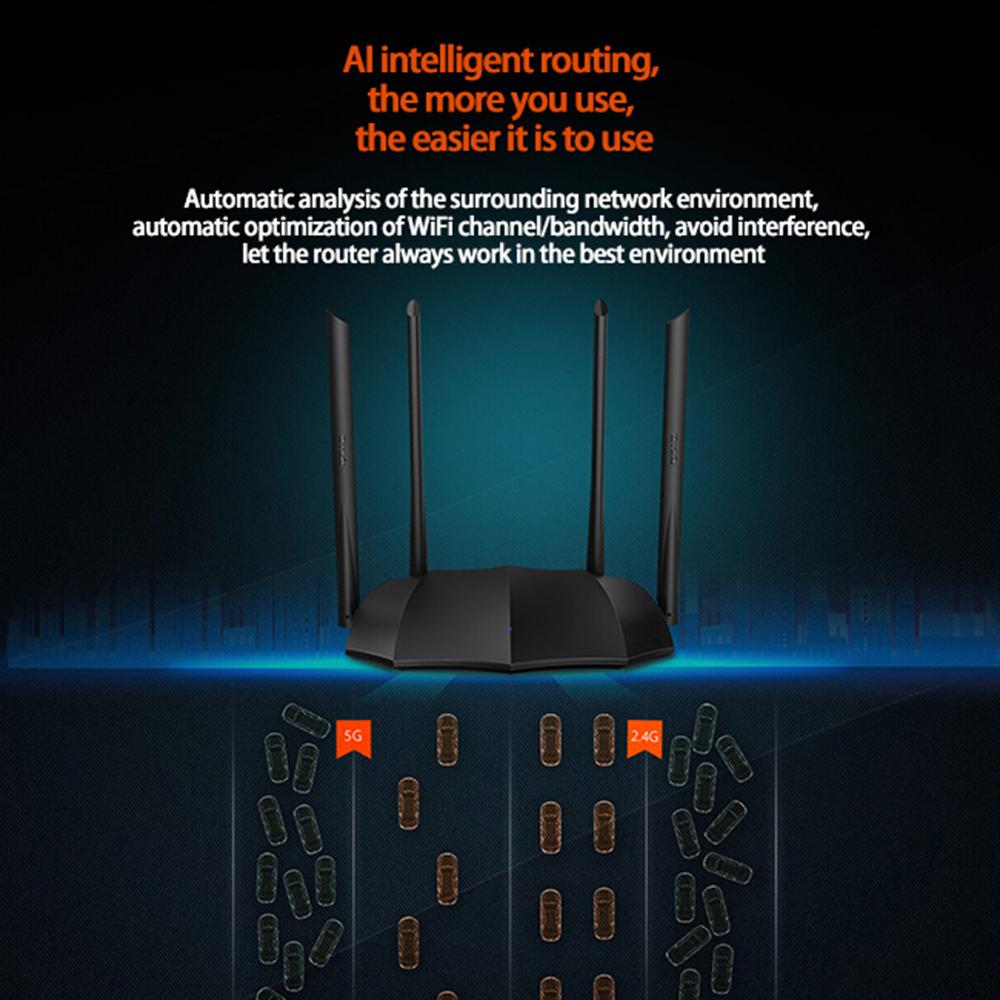 TENDA AC8 router senza fili Gigabit router doppio gruppo musicale AC1200 senza fili router WiFi Ripetitore con 4 6dBi antenna Esterna