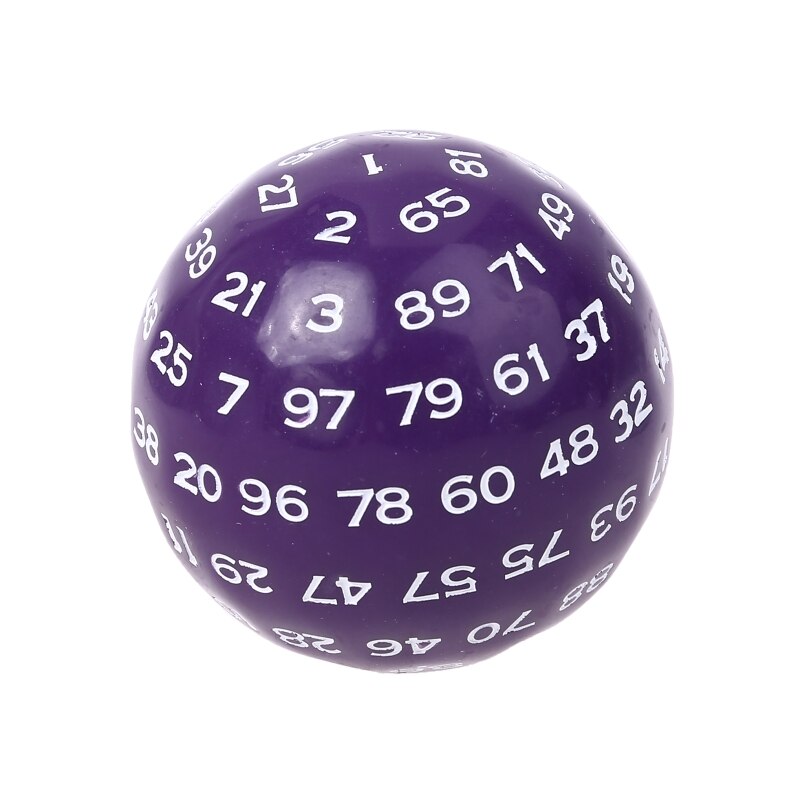 100 Zijdige Polyhedral Dice D100 Multi Zijdige Acryl Dices Voor Tafel Bordspel Q1FF: Paars