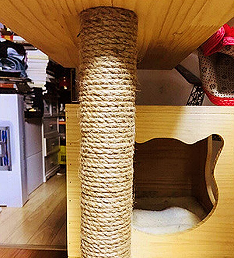 Cuerda de yute Natural de 10mm, cuerda trenzada artesanal hecha a mano, decoración del hogar, marco de escalada de gato de 3m a 50m